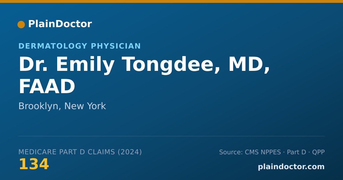 Shareable card for Emily Tongdee, MD, FAAD - Dermatology Physician, Brooklyn, NY
