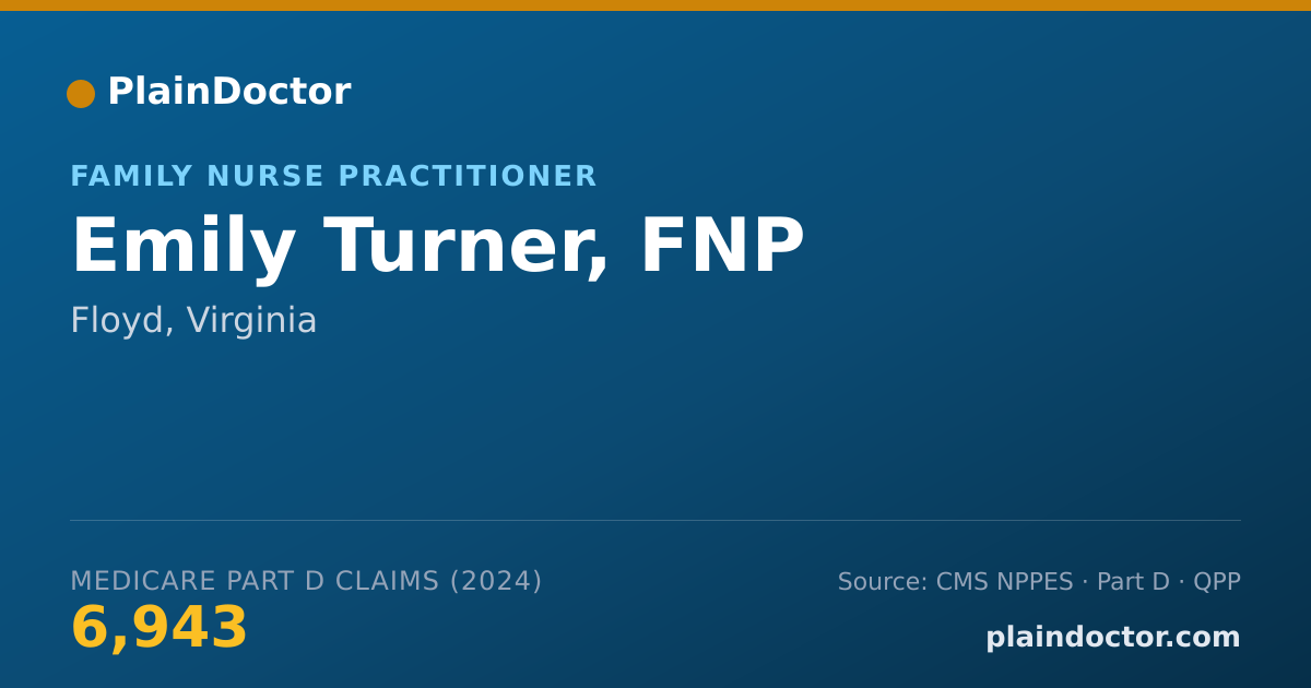 Shareable card for Emily Turner, FNP - Family Nurse Practitioner, Floyd, VA