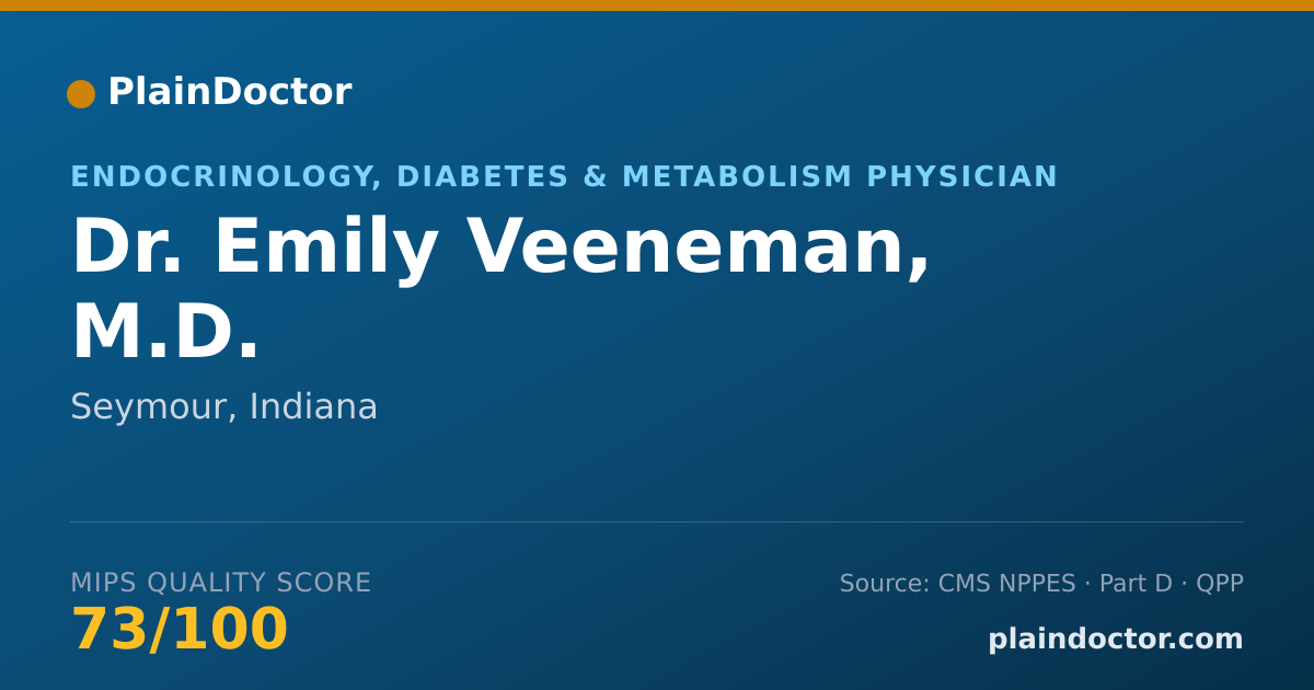 Shareable card for Emily Veeneman, M.D. - Endocrinology, Diabetes & Metabolism Physician, Seymour, IN
