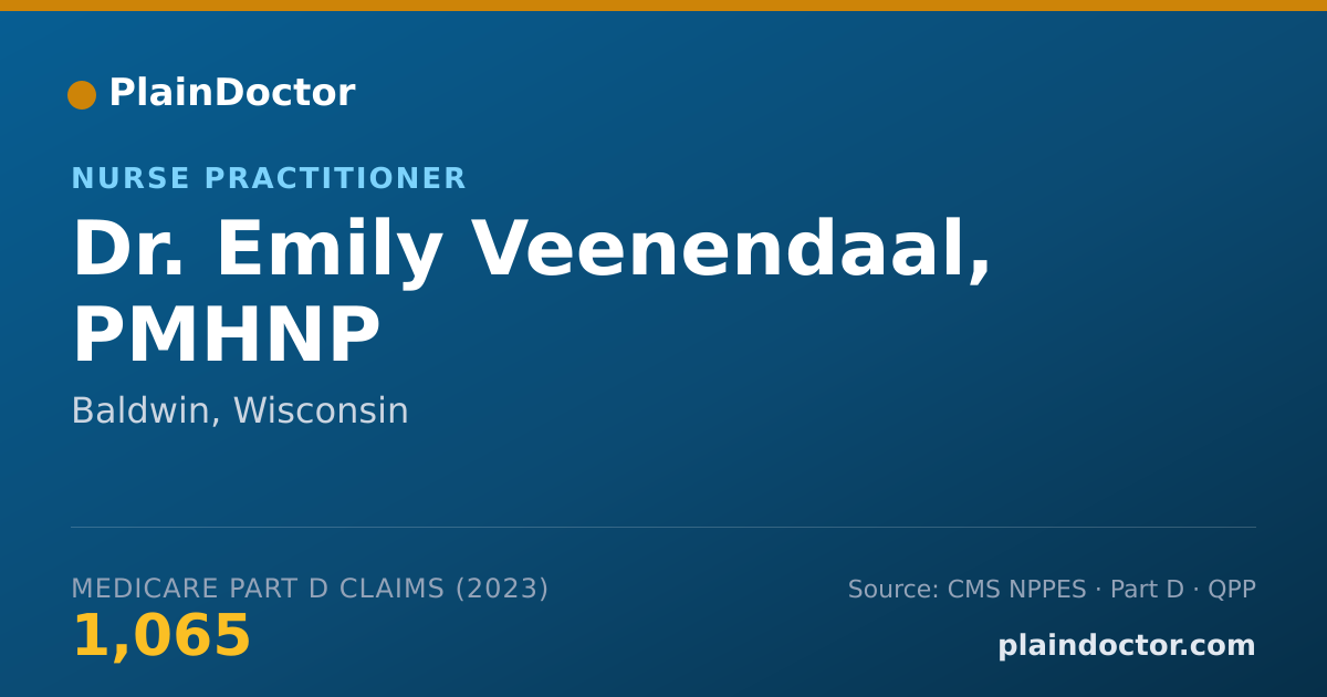 Shareable card for Emily Veenendaal, PMHNP - Nurse Practitioner, Baldwin, WI