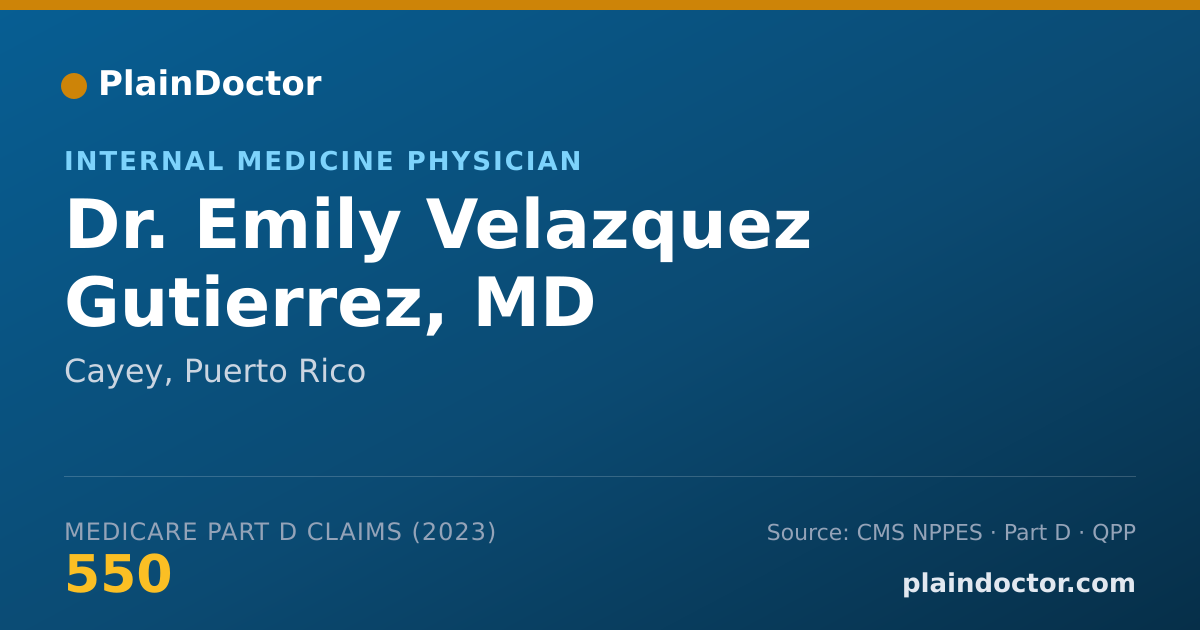 Shareable card for Emily Velazquez Gutierrez, MD - Internal Medicine Physician, Cayey, PR