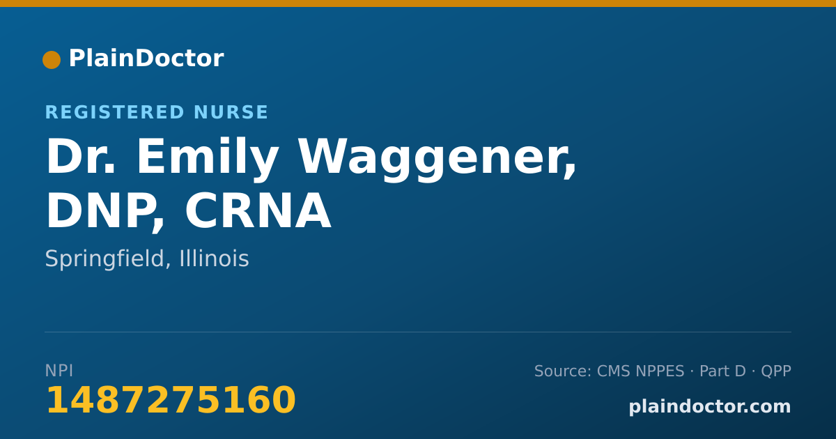 Shareable card for Emily Waggener, DNP, CRNA - Registered Nurse, Springfield, IL