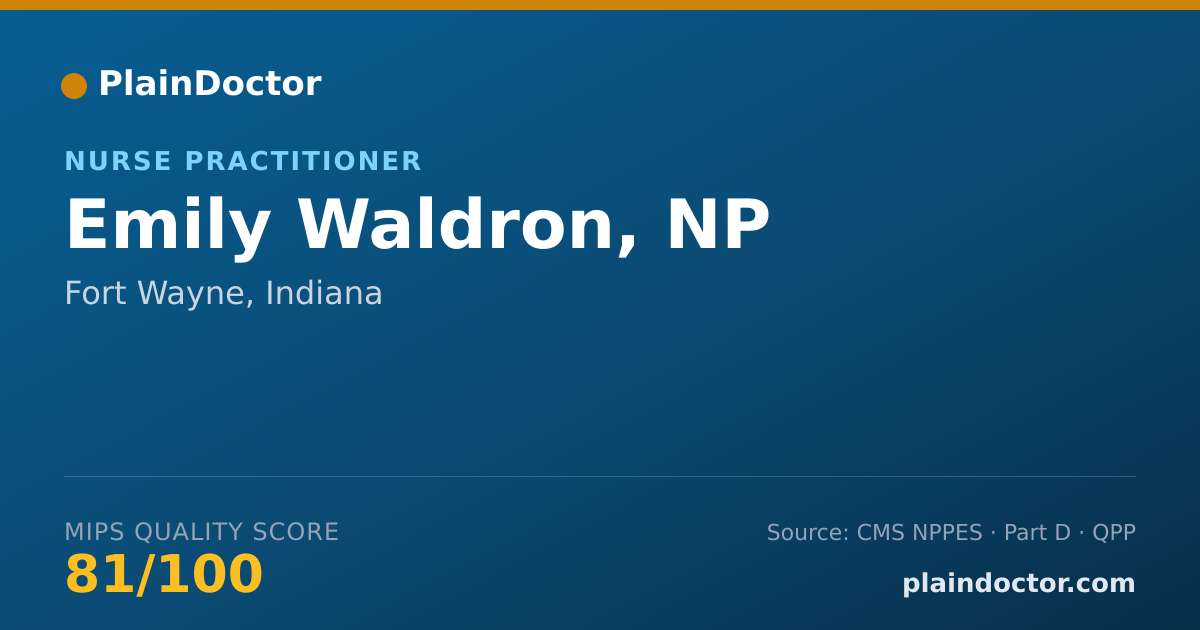Shareable card for Emily Waldron, NP - Critical Care Medicine Registered Nurse, Fort Wayne, IN