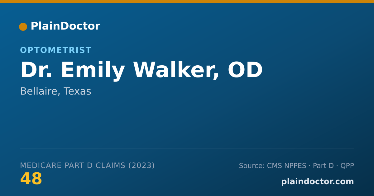 Shareable card for Emily Walker, OD - Optometrist, Bellaire, TX