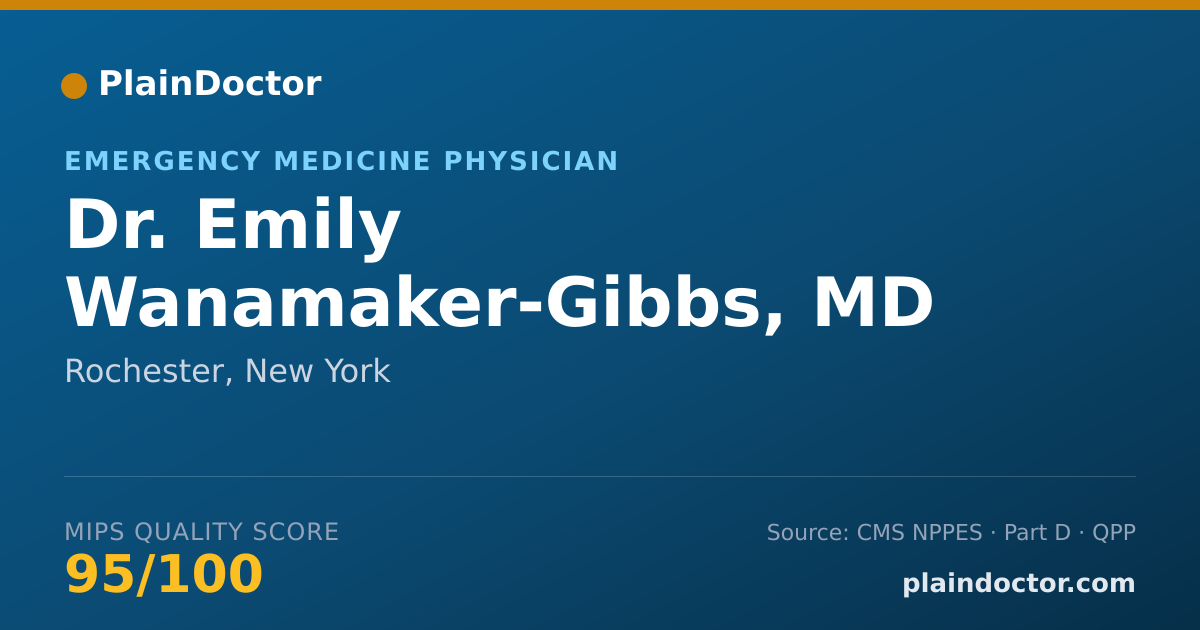 Shareable card for Emily Wanamaker-Gibbs, MD - Emergency Medicine Physician, Rochester, NY