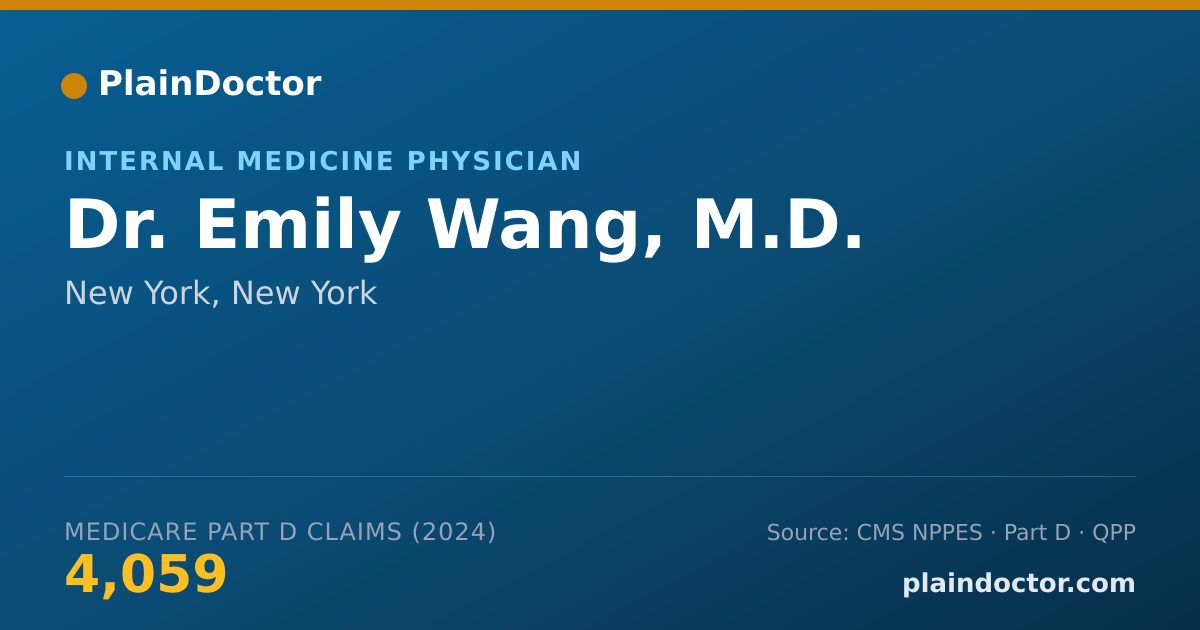 Shareable card for Emily Wang, M.D. - Internal Medicine Physician, New York, NY