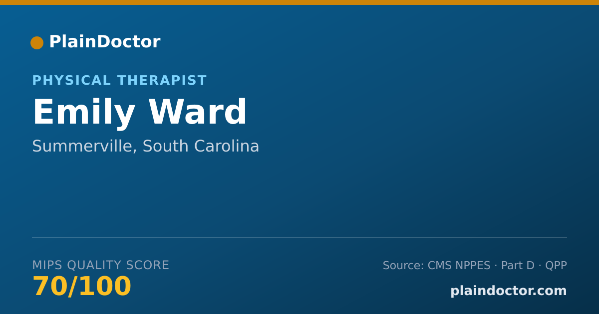 Shareable card for Emily Ward - Physical Therapist, Summerville, SC
