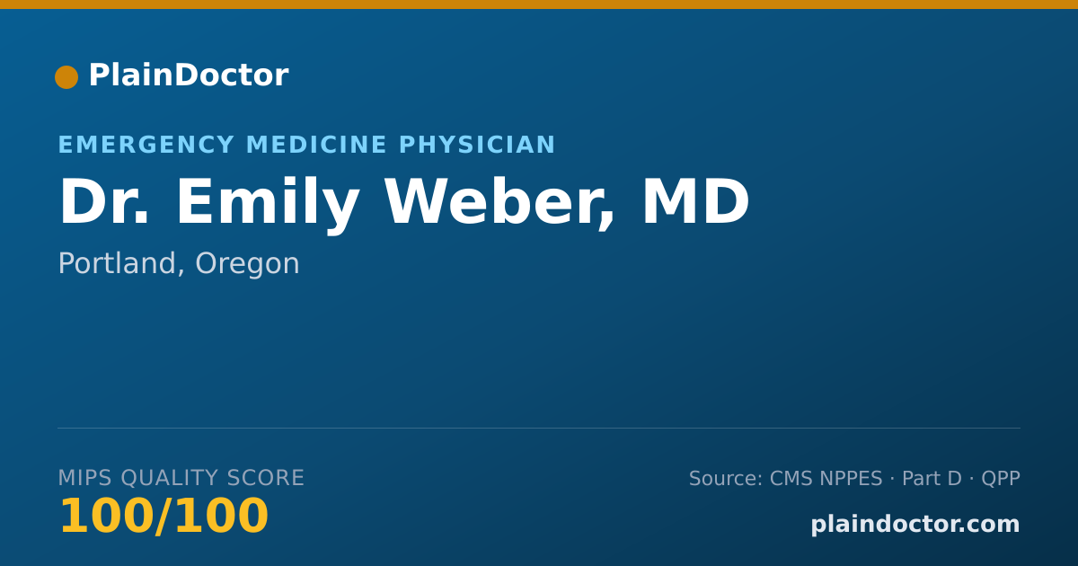 Shareable card for Emily Weber, MD - Emergency Medicine Physician, Portland, OR