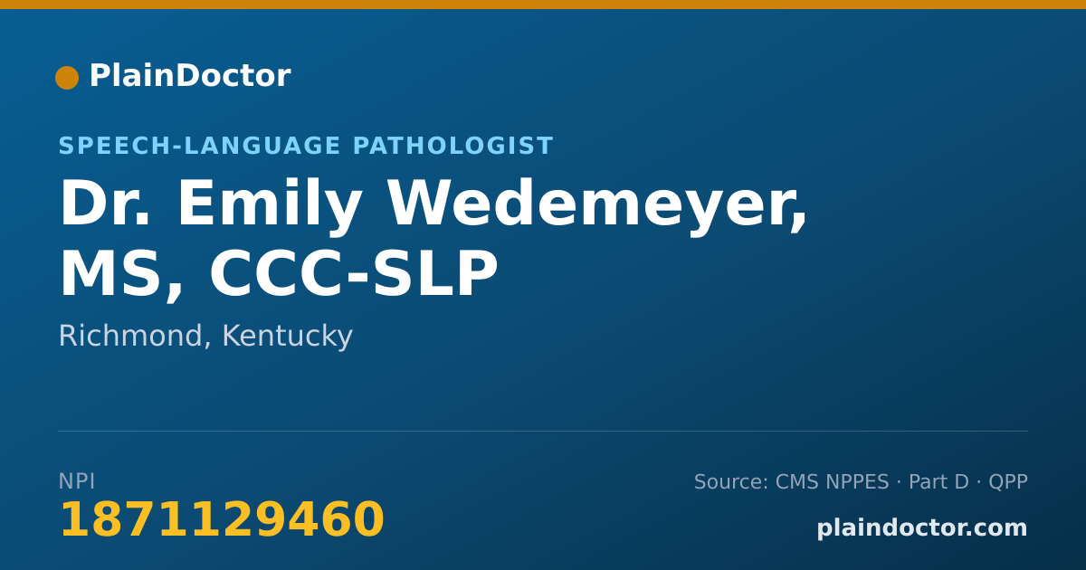 Shareable card for Emily Wedemeyer, MS, CCC-SLP - Speech-Language Pathologist, Richmond, KY