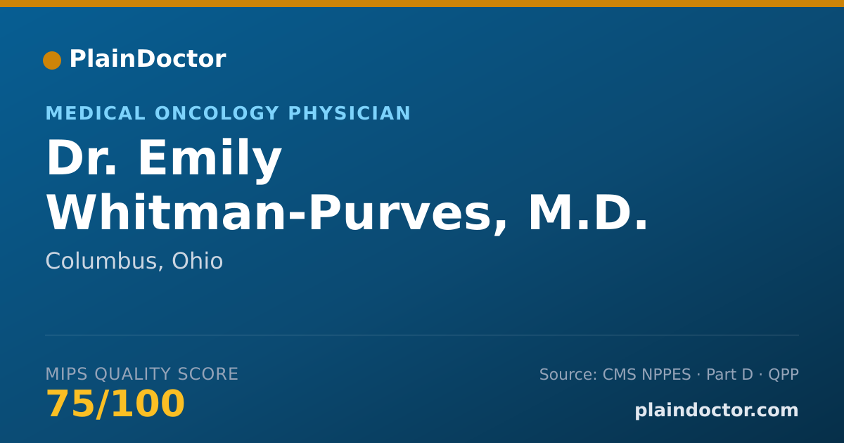 Shareable card for Emily Whitman-Purves, M.D. - Medical Oncology Physician, Columbus, OH