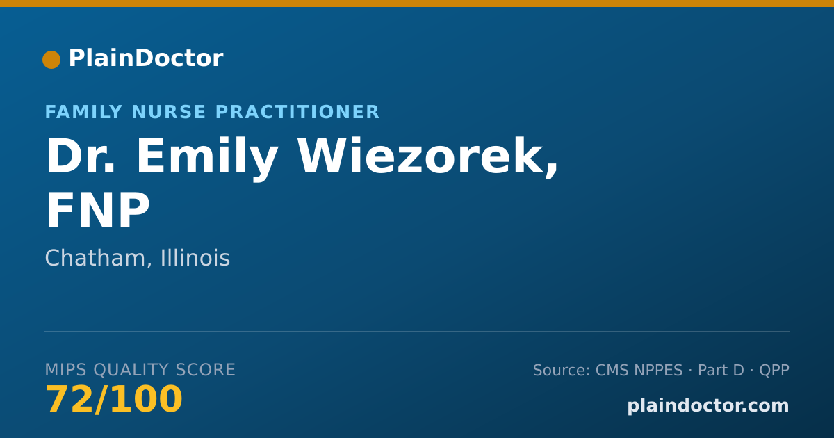 Shareable card for Emily Wiezorek, FNP - Family Nurse Practitioner, Chatham, IL