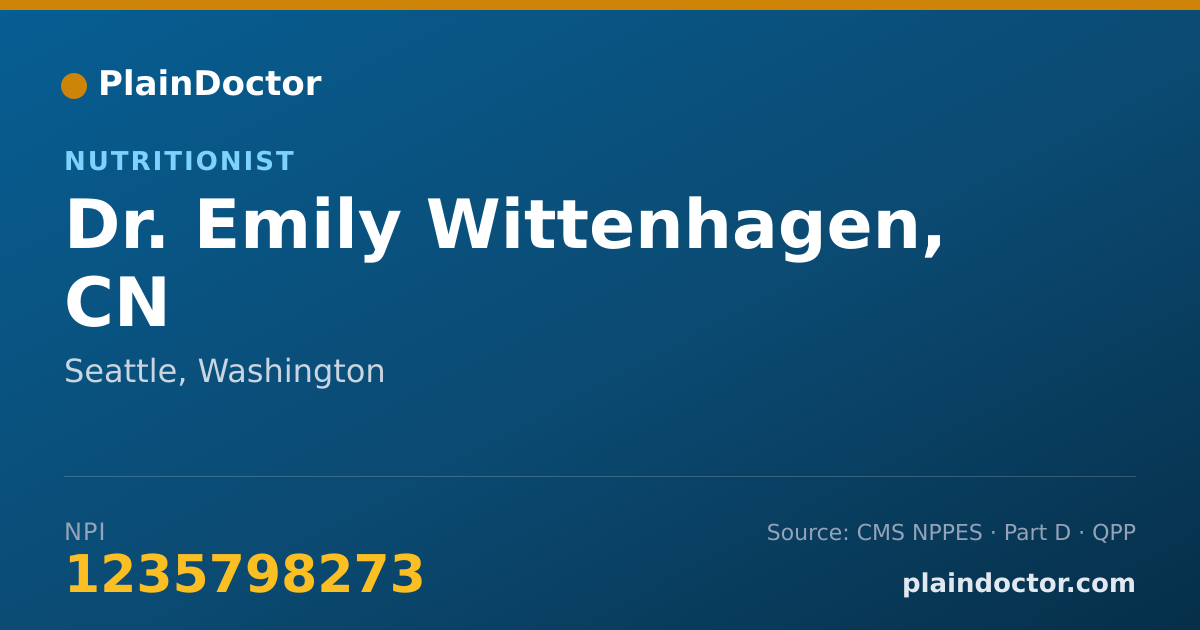 Shareable card for Emily Wittenhagen, CN - Nutritionist, Seattle, WA