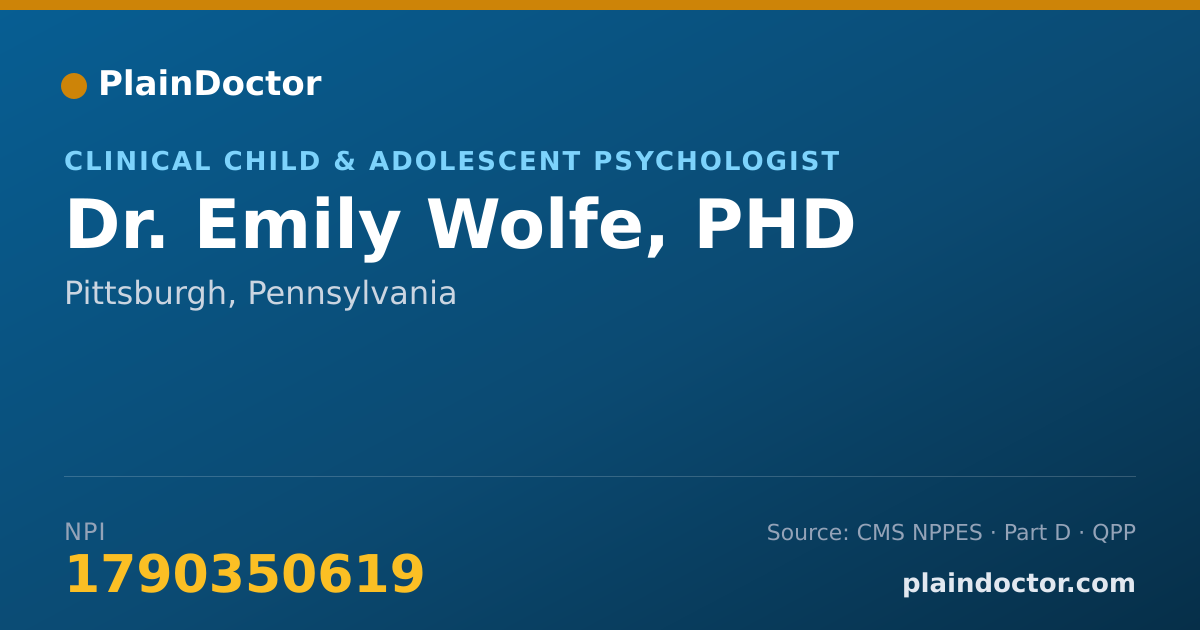 Shareable card for Emily Wolfe, PHD - Clinical Child & Adolescent Psychologist, Pittsburgh, PA