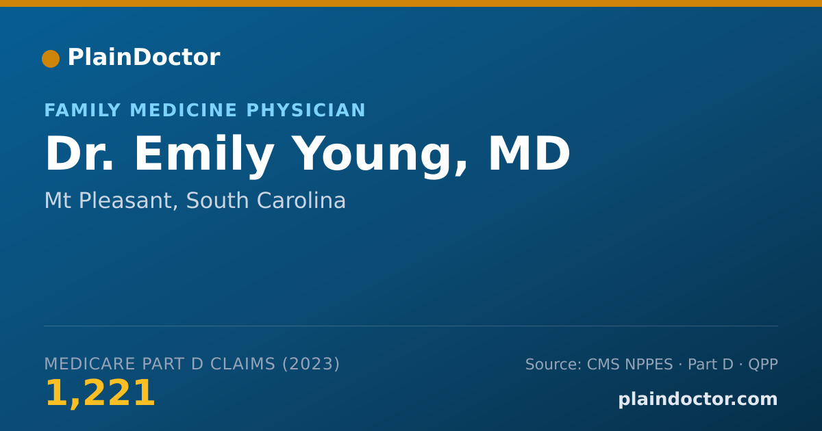 Shareable card for Emily Young, MD - Family Medicine Physician, Mt Pleasant, SC