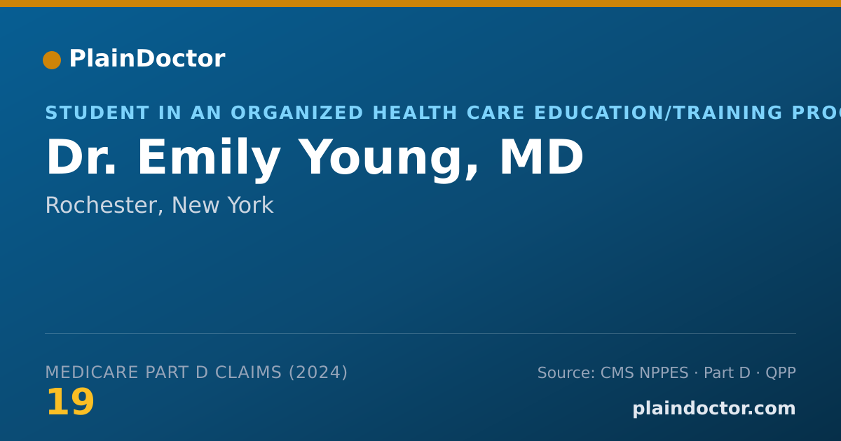 Shareable card for Emily Young, MD - Student in an Organized Health Care Education/Training Program, Rochester, NY