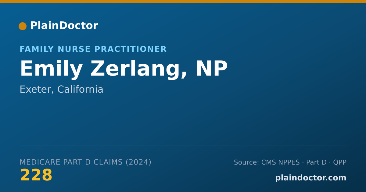 Shareable card for Emily Zerlang, NP - Family Nurse Practitioner, Exeter, CA