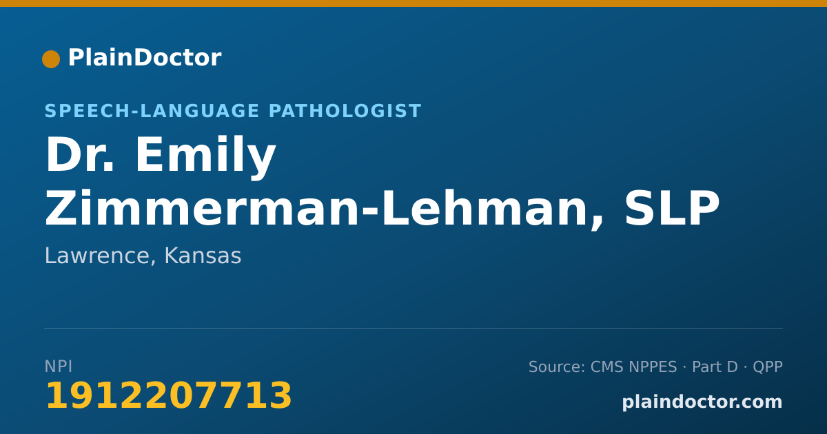 Shareable card for Emily Zimmerman-Lehman, SLP - Speech-Language Pathologist, Lawrence, KS