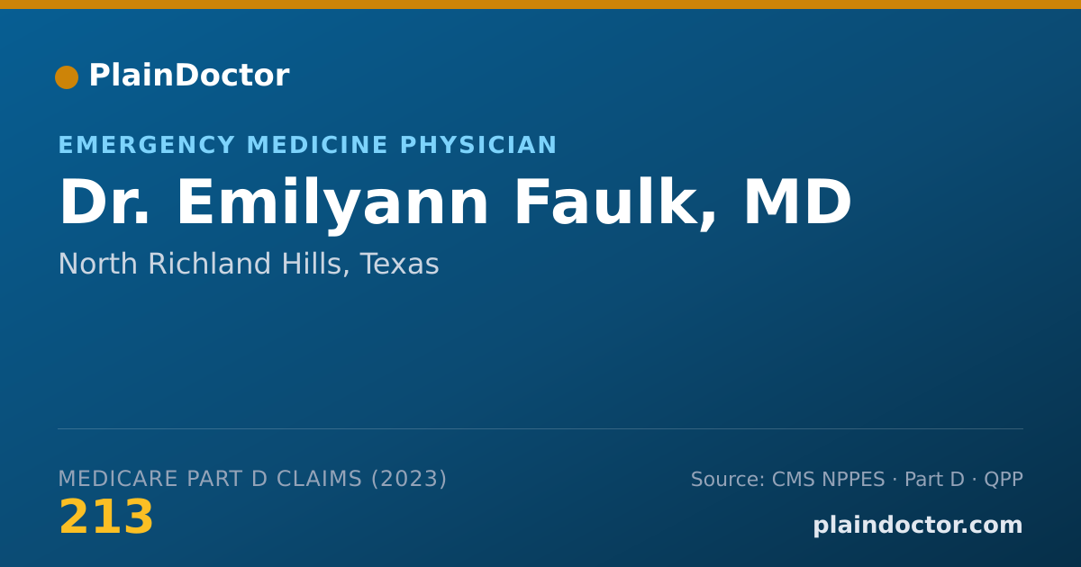 Shareable card for Emilyann Faulk, MD - Emergency Medicine Physician, North Richland Hills, TX