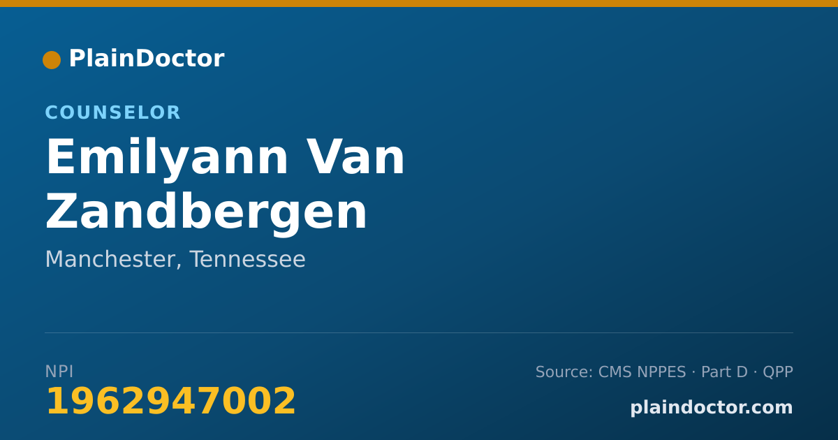 Shareable card for Emilyann Van Zandbergen - Counselor, Manchester, TN