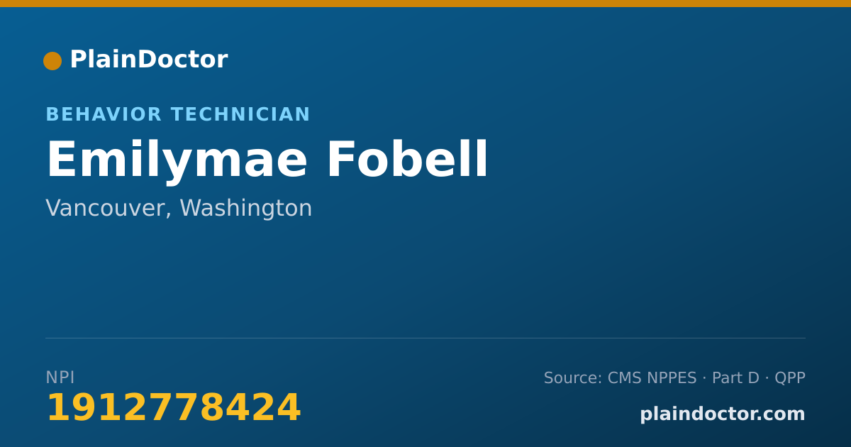 Shareable card for Emilymae Fobell - Behavior Technician, Vancouver, WA