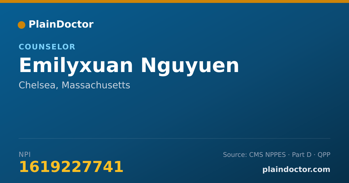 Shareable card for Emilyxuan Nguyuen - Counselor, Chelsea, MA