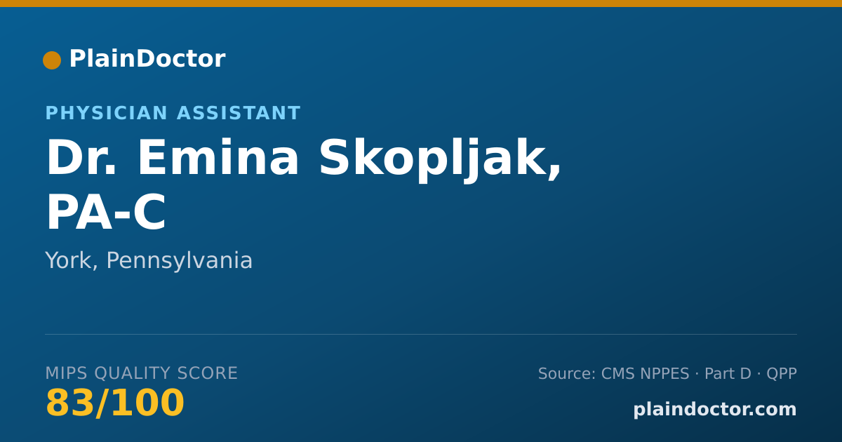 Shareable card for Emina Skopljak, PA-C - Physician Assistant, York, PA