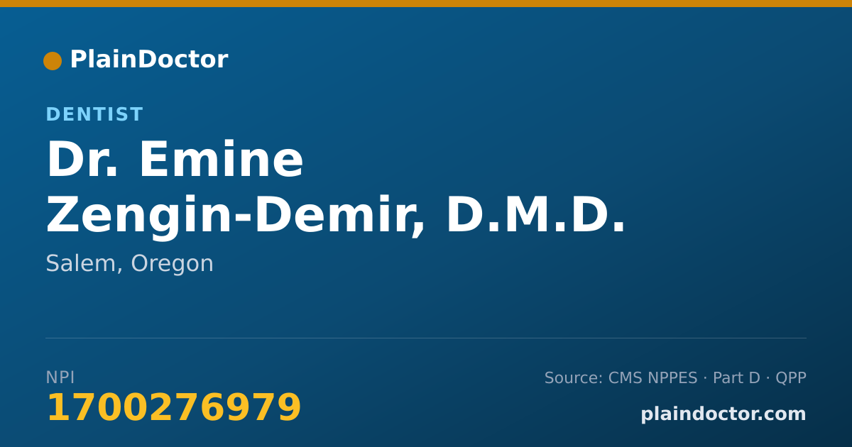 Shareable card for Emine Zengin-Demir, D.M.D. - Dentist, Salem, OR