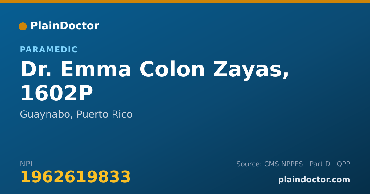Shareable card for Emma Colon Zayas, 1602P - Paramedic, Guaynabo, PR