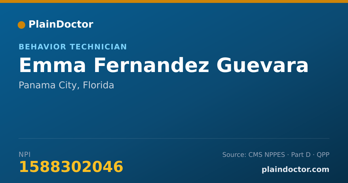 Shareable card for Emma Fernandez Guevara - Behavior Technician, Panama City, FL