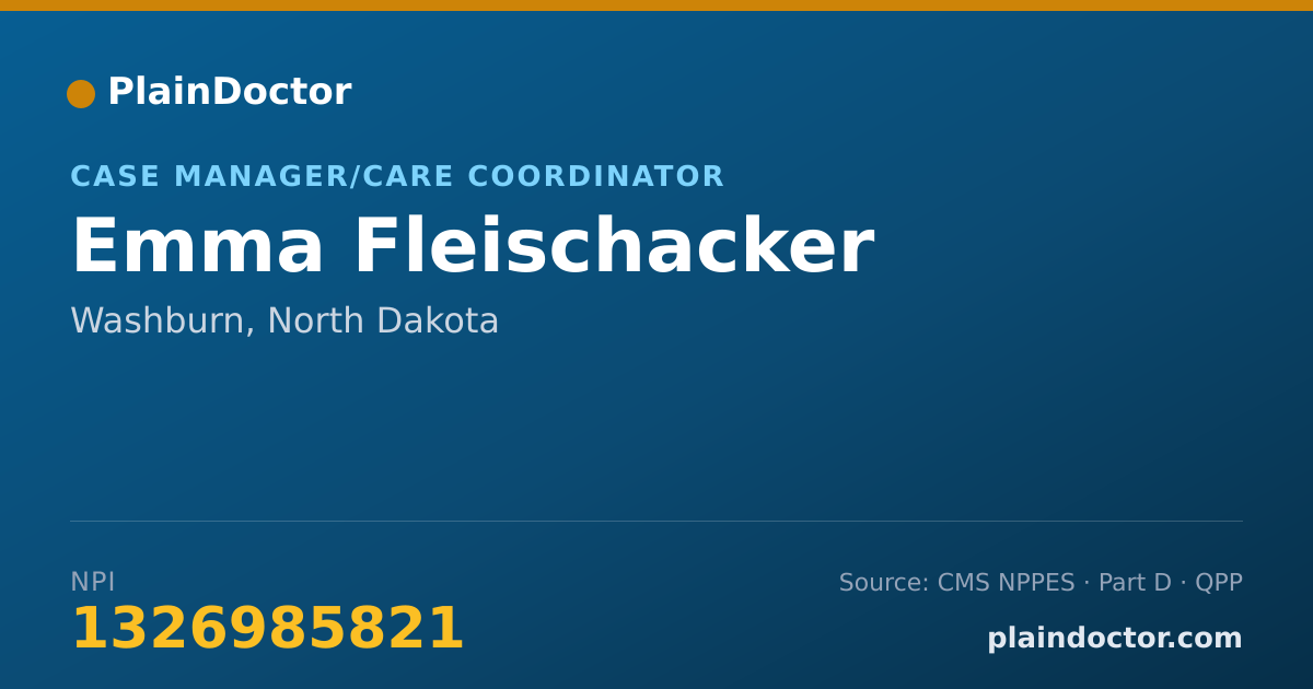 Shareable card for Emma Fleischacker - Case Manager/Care Coordinator, Washburn, ND