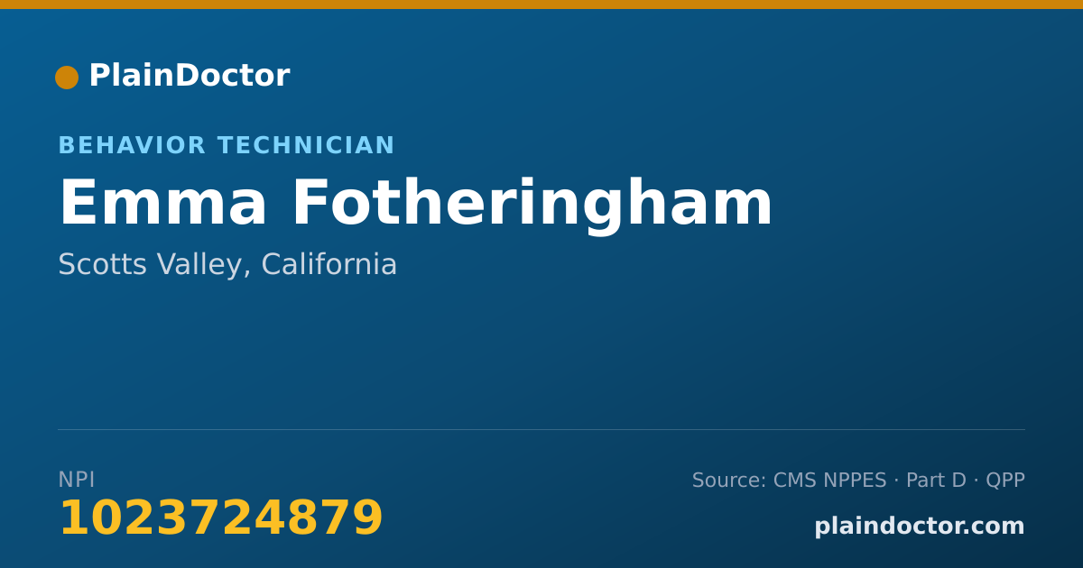 Shareable card for Emma Fotheringham - Behavior Technician, Scotts Valley, CA