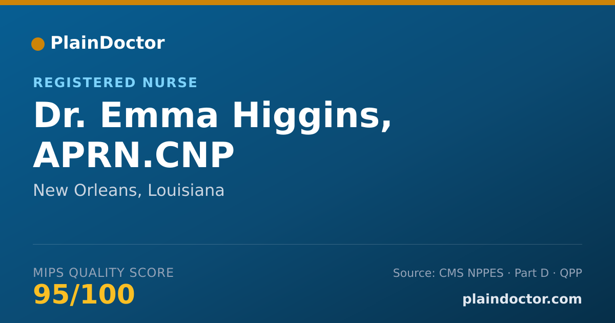 Shareable card for Emma Higgins, APRN.CNP - Registered Nurse, New Orleans, LA