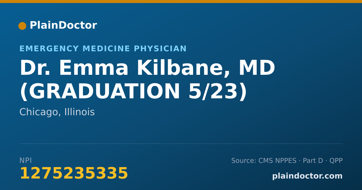 Shareable card for Emma Kilbane, MD (GRADUATION 5/23) - Emergency Medicine Physician, Chicago, IL