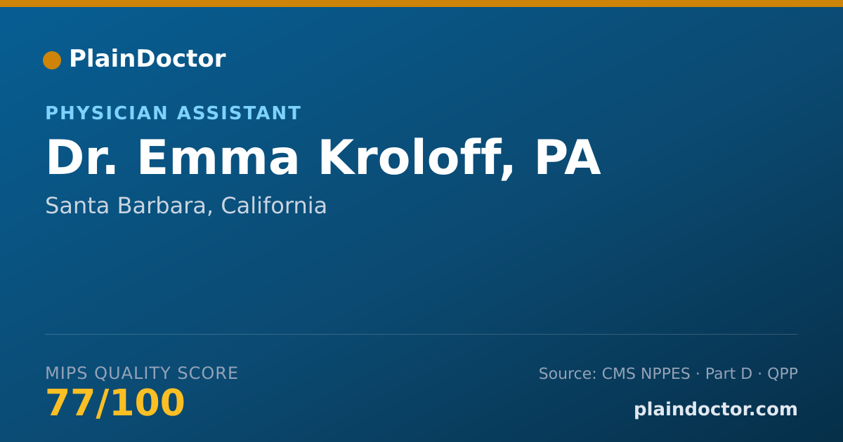 Shareable card for Emma Kroloff, PA - Physician Assistant, Santa Barbara, CA