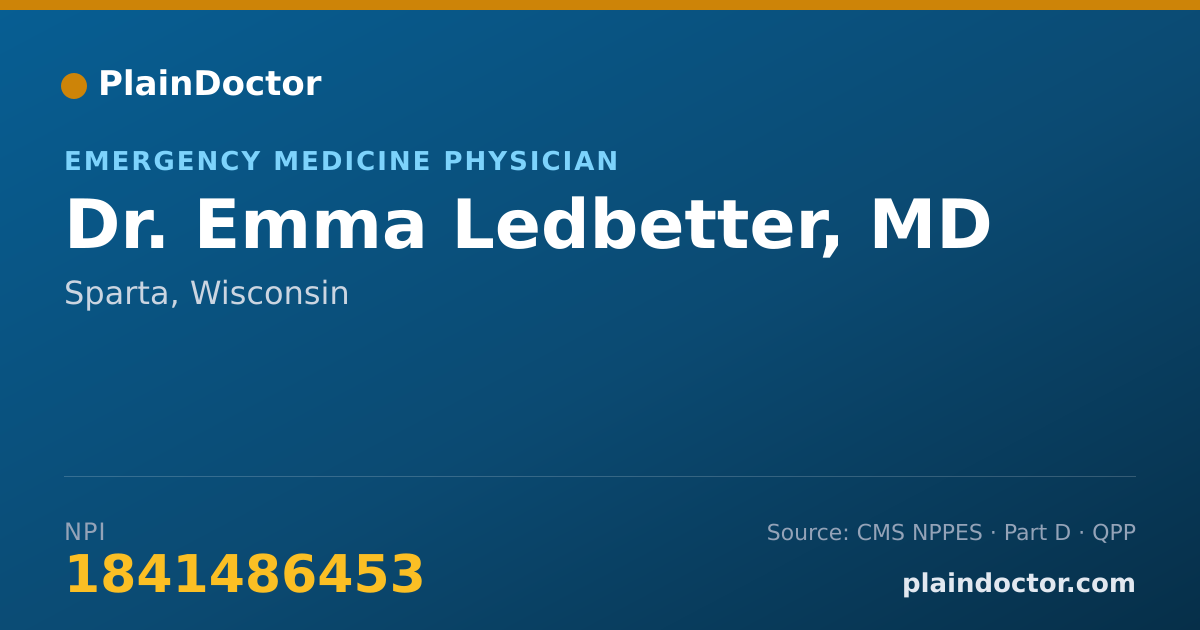 Shareable card for Emma Ledbetter, MD - Emergency Medicine Physician, Sparta, WI