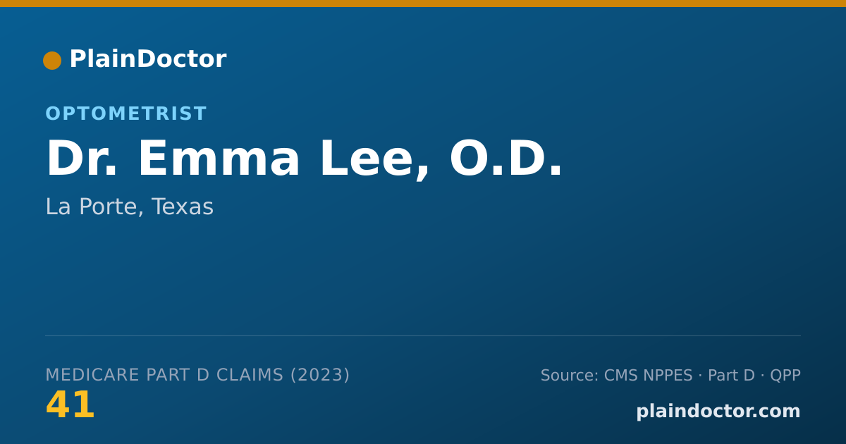 Shareable card for Emma Lee, O.D. - Optometrist, La Porte, TX
