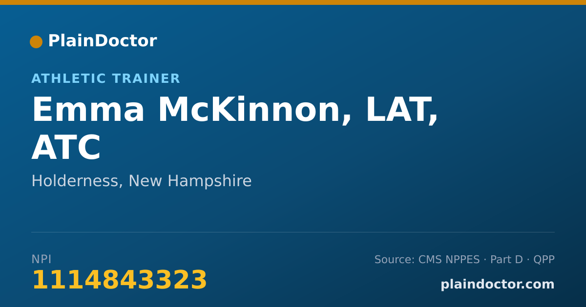 Shareable card for Emma McKinnon, LAT, ATC - Athletic Trainer, Holderness, NH