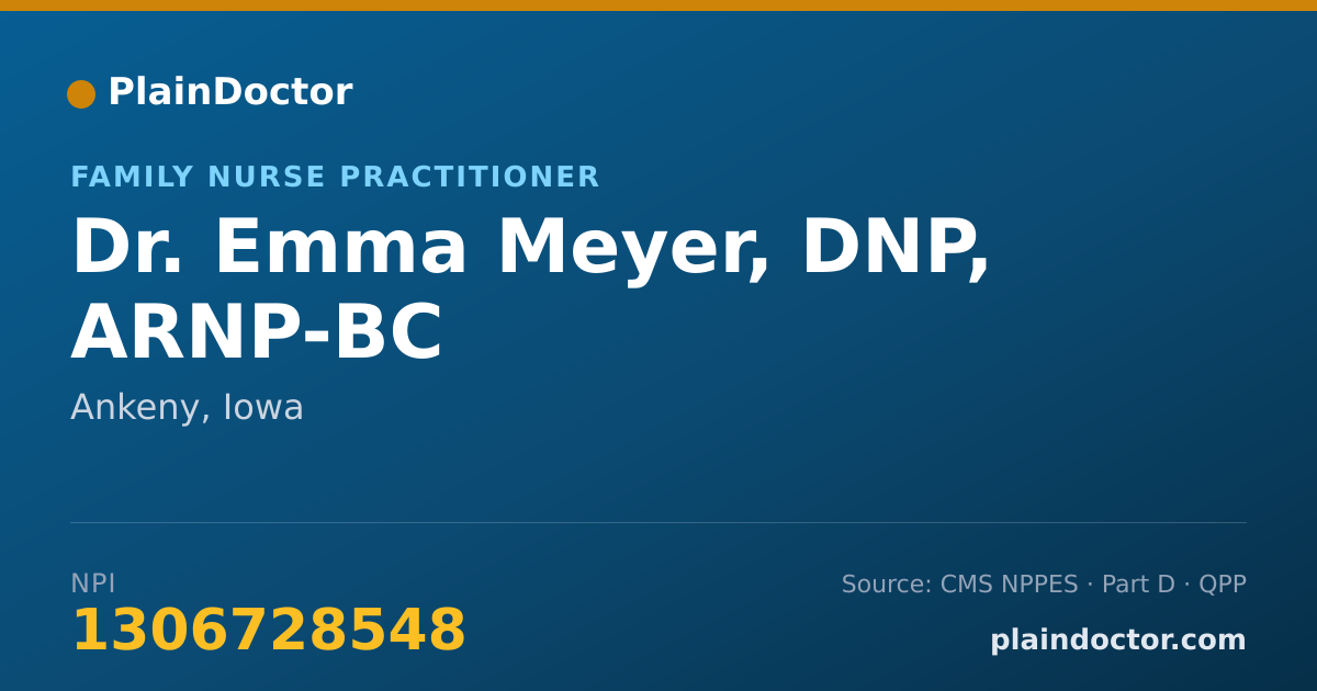Shareable card for Emma Meyer, DNP, ARNP-BC - Family Nurse Practitioner, Ankeny, IA