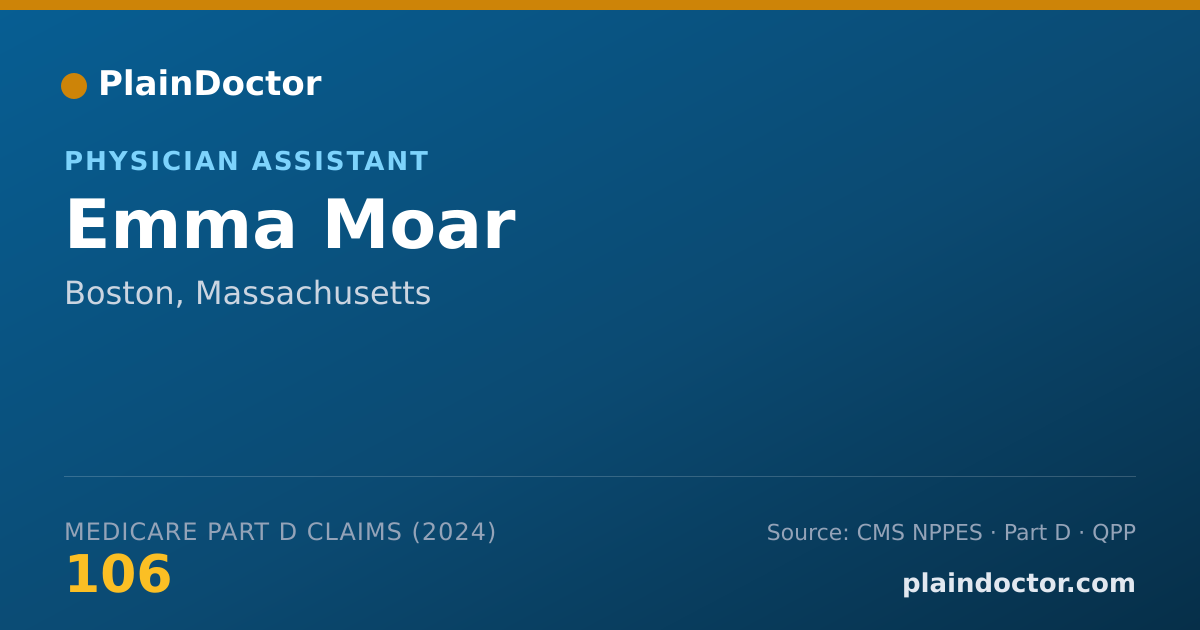 Shareable card for Emma Moar - Physician Assistant, Boston, MA