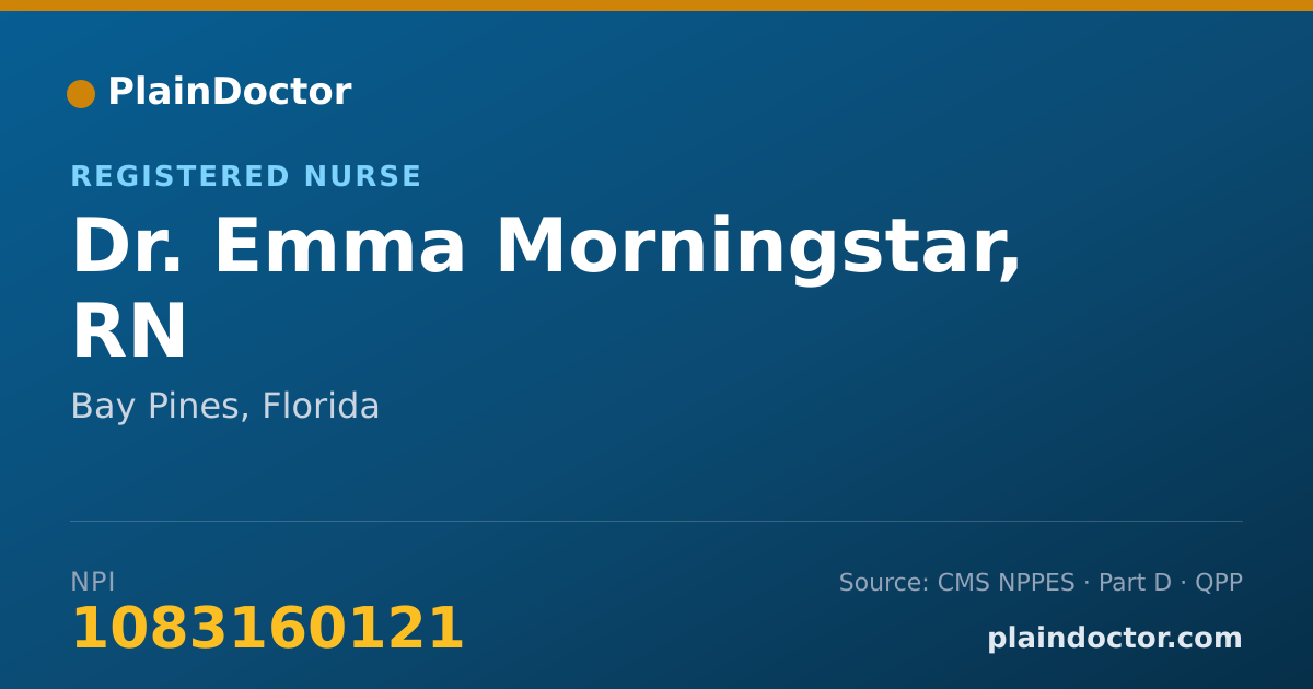 Shareable card for Emma Morningstar, RN - Registered Nurse, Bay Pines, FL