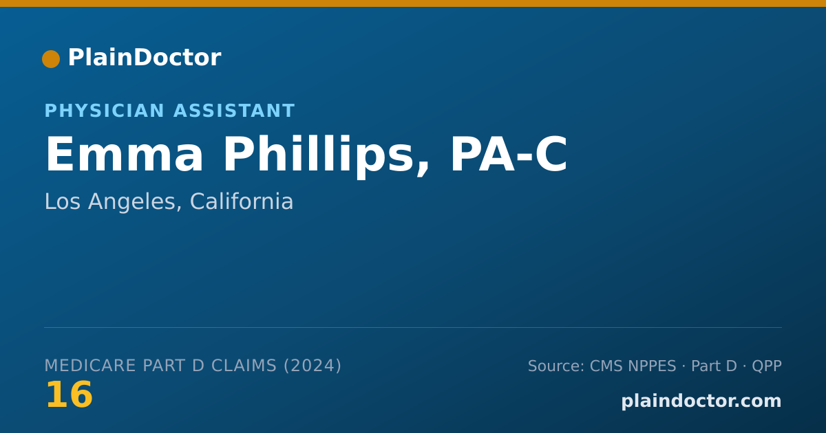 Shareable card for Emma Phillips, PA-C - Physician Assistant, Los Angeles, CA