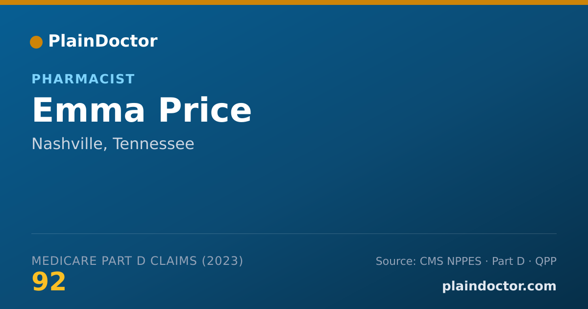 Shareable card for Emma Price - Pharmacist, Nashville, TN