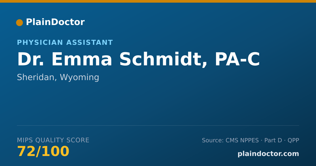 Shareable card for Emma Schmidt, PA-C - Physician Assistant, Sheridan, WY