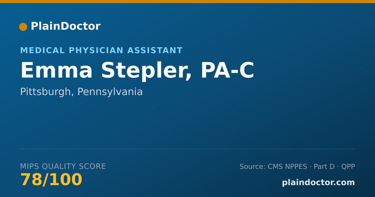 Shareable card for Emma Stepler, PA-C - Medical Physician Assistant, Pittsburgh, PA
