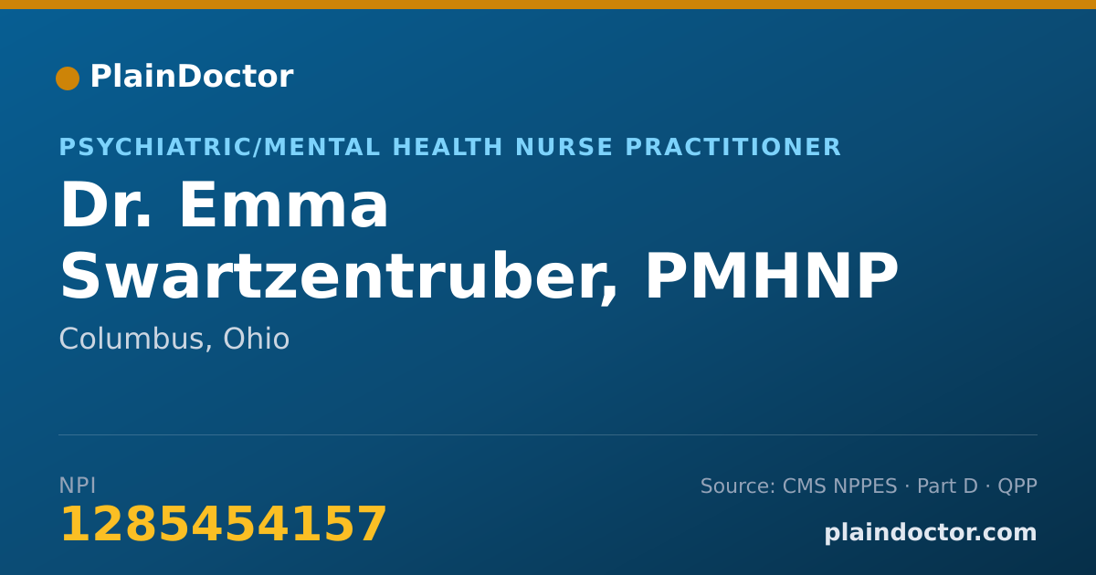 Shareable card for Emma Swartzentruber, PMHNP - Psychiatric/Mental Health Nurse Practitioner, Columbus, OH