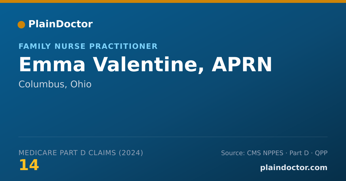 Shareable card for Emma Valentine, APRN - Family Nurse Practitioner, Columbus, OH