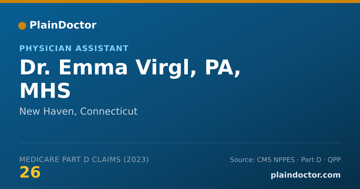 Shareable card for Emma Virgl, PA, MHS - Physician Assistant, New Haven, CT