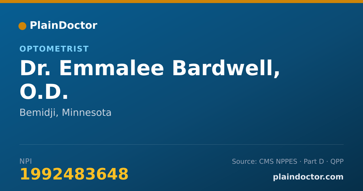 Shareable card for Emmalee Bardwell, O.D. - Optometrist, Bemidji, MN