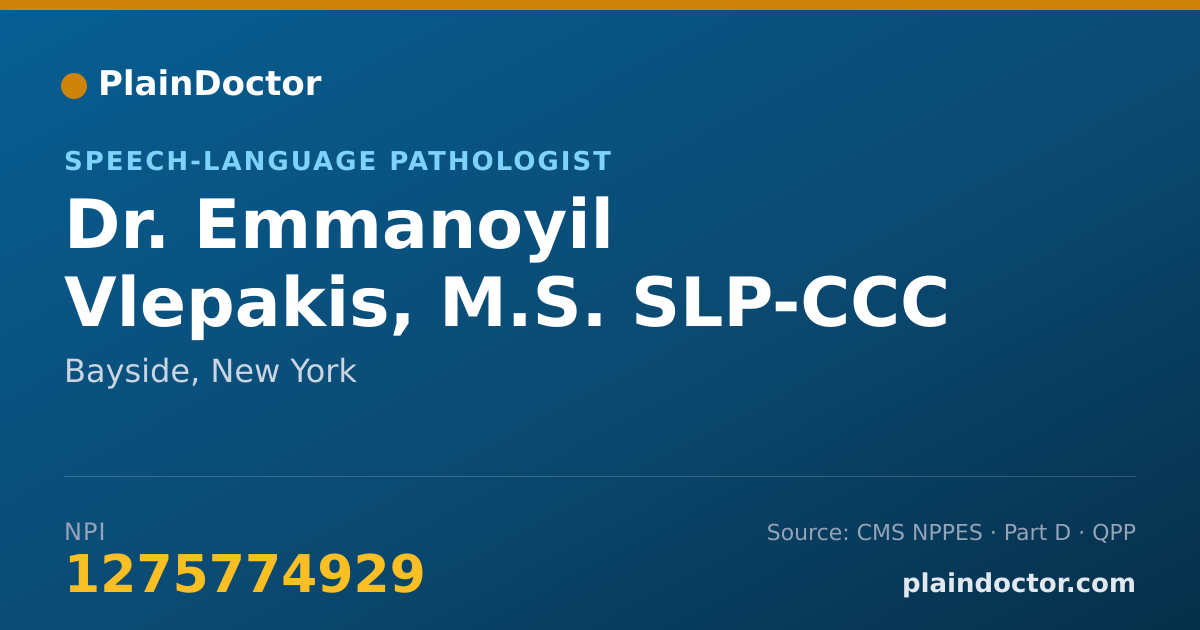 Shareable card for Emmanoyil Vlepakis, M.S. SLP-CCC - Speech-Language Pathologist, Bayside, NY
