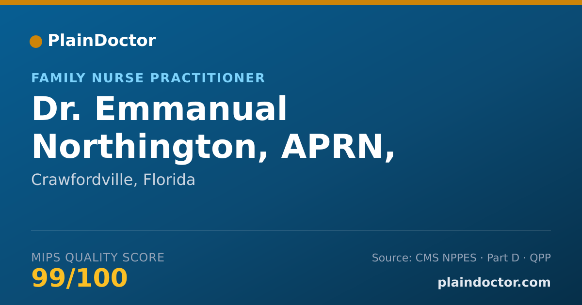 Shareable card for Emmanual Northington, APRN, FNP-BC - Family Nurse Practitioner, Crawfordville, FL